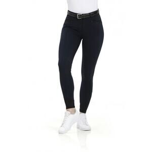 EQUITHEME Horse Riding Pants Women Sz 14 Eur 46 Black Safir Breeches Tight NWT